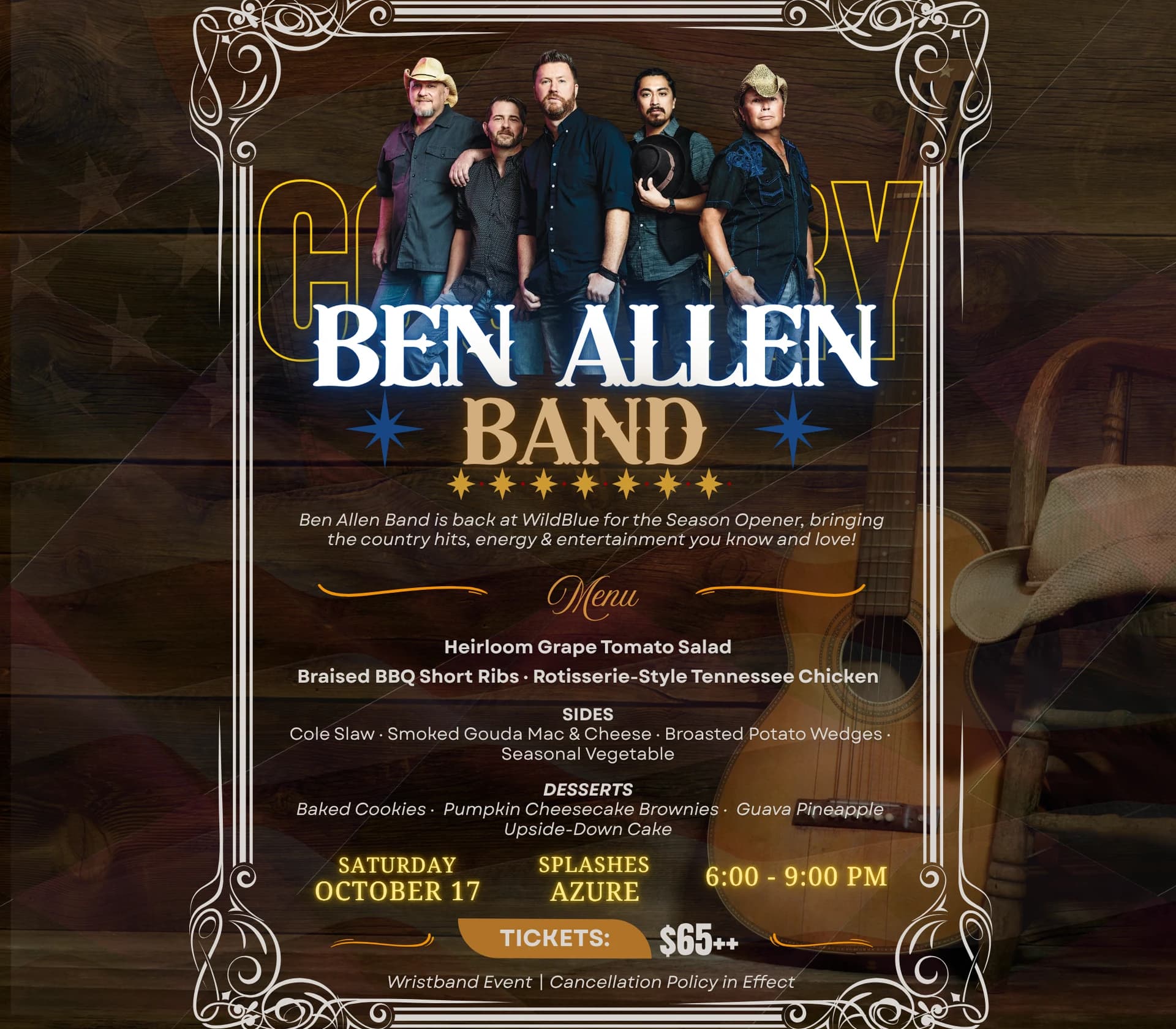 Ben Allen Band season opener — original club flyer
