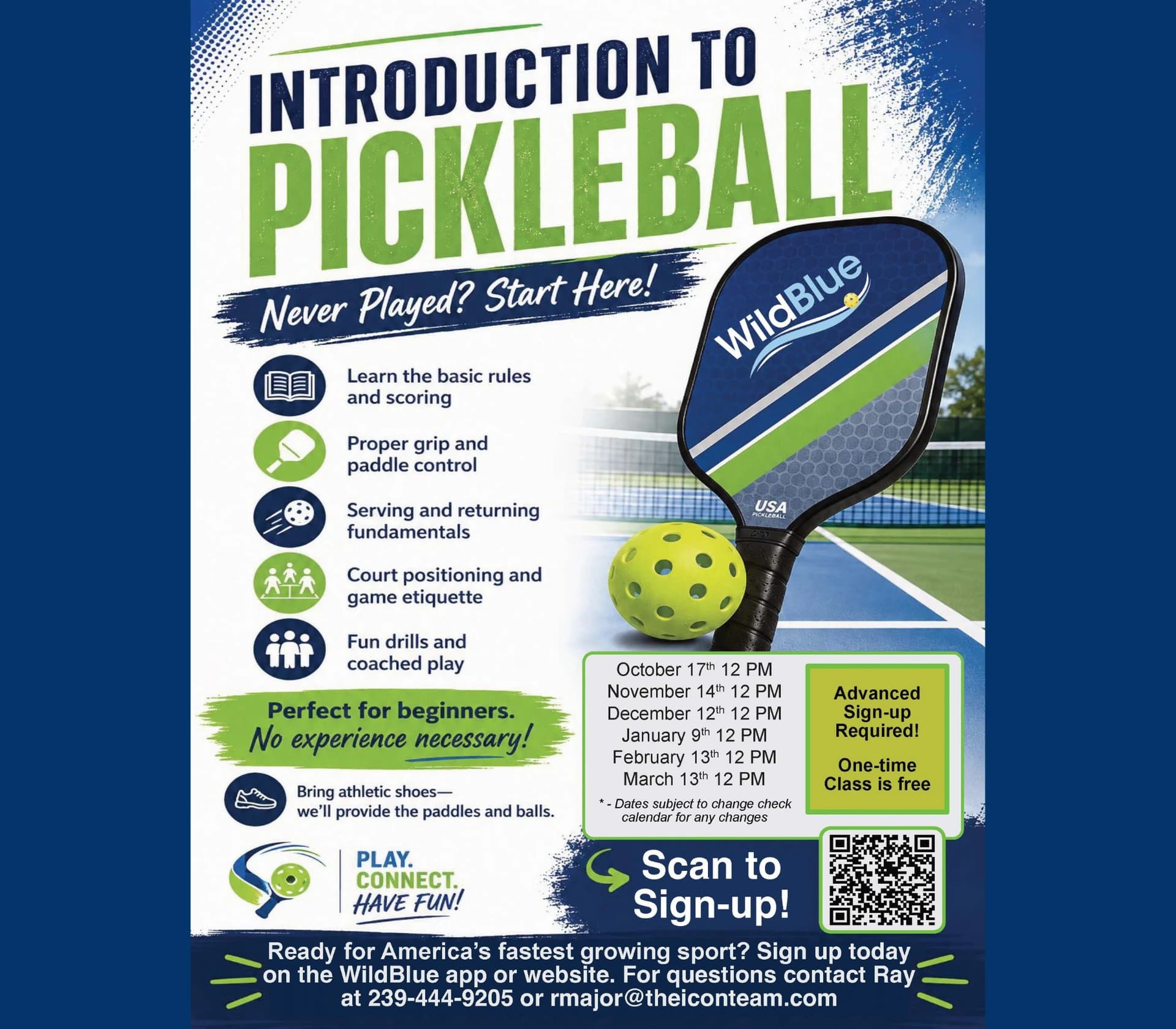 Introduction to Pickleball — original club flyer
