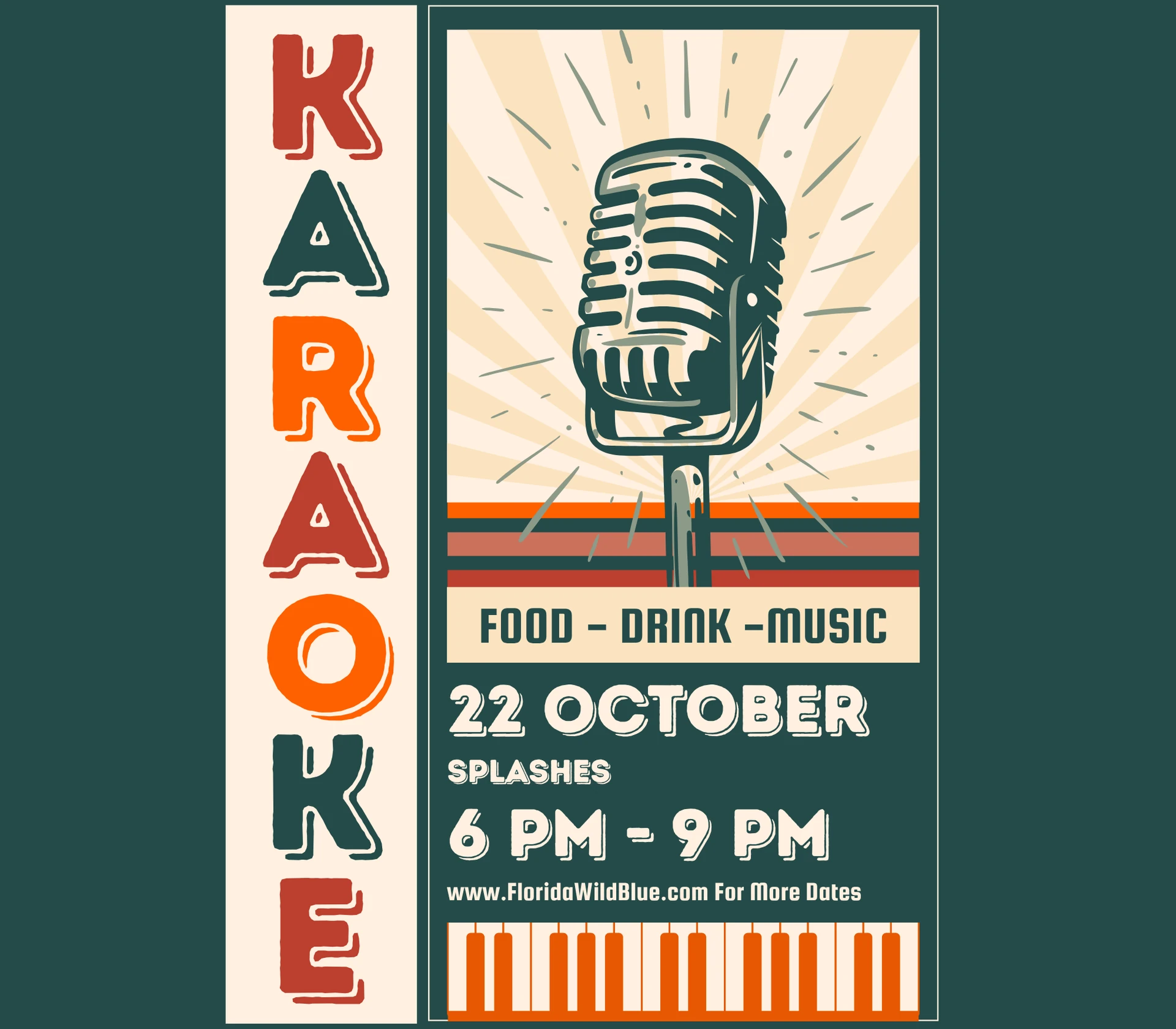 Karaoke at Splashes — original club flyer