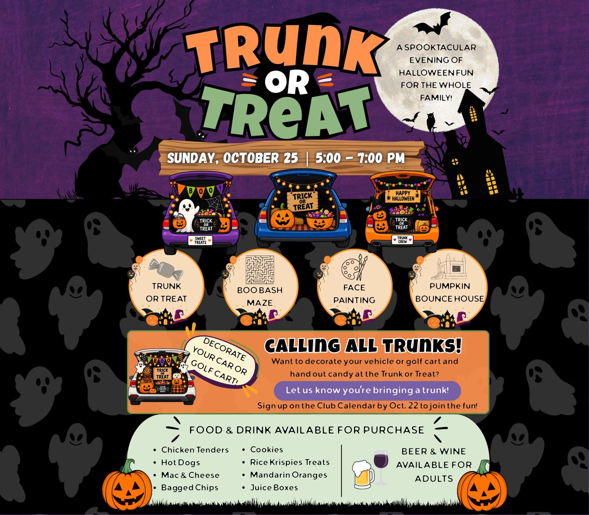 Trunk or Treat — original club flyer
