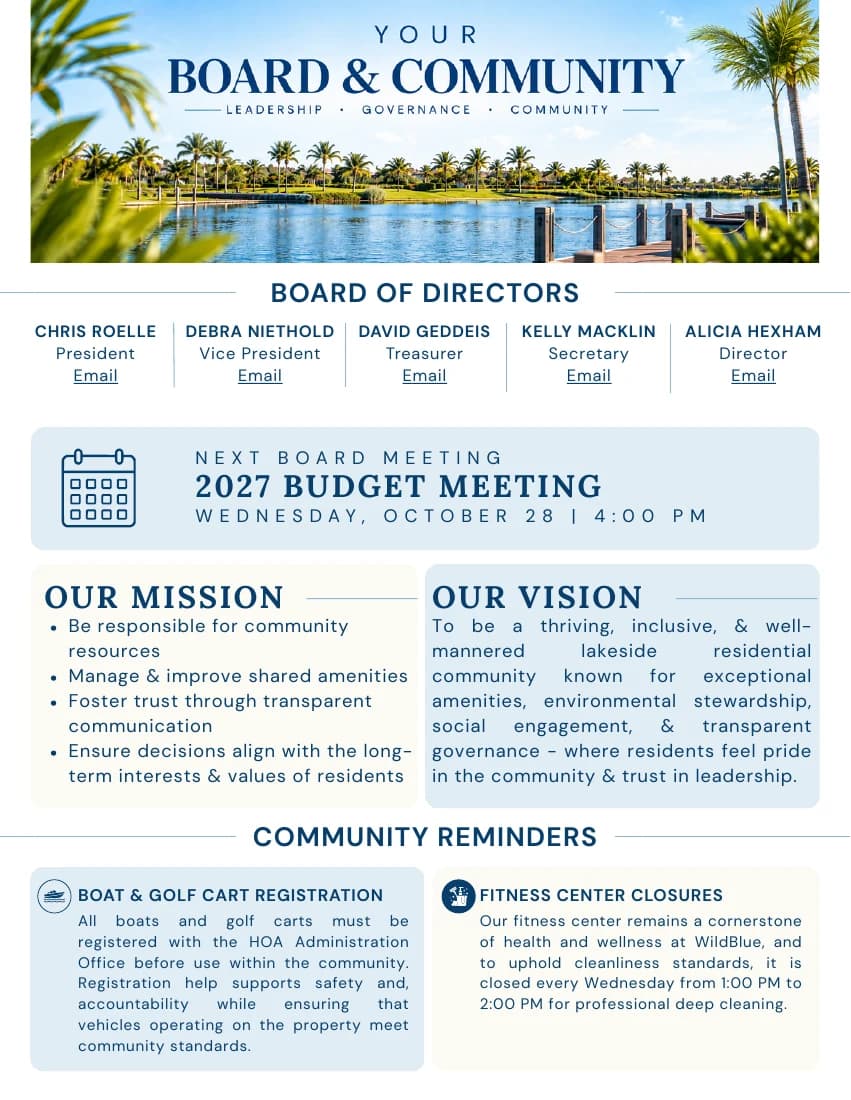 Register boats & golf carts — original club newsletter page