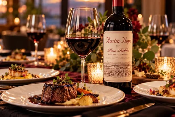 Wine and dinner in the Austin Hope event artwork