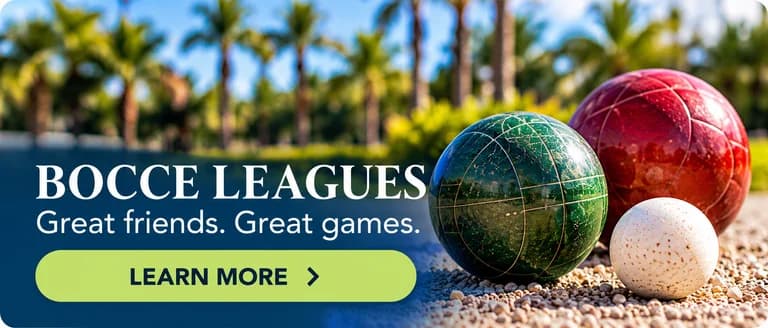 Bocce balls on a court