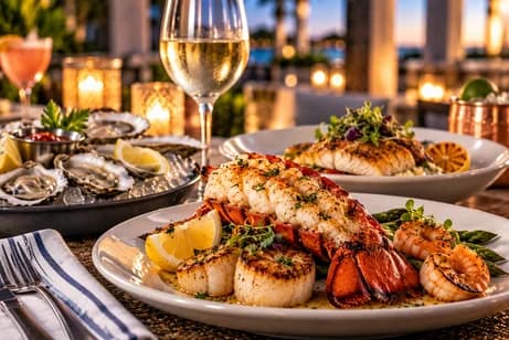 Seafood dinner artwork from the newsletter