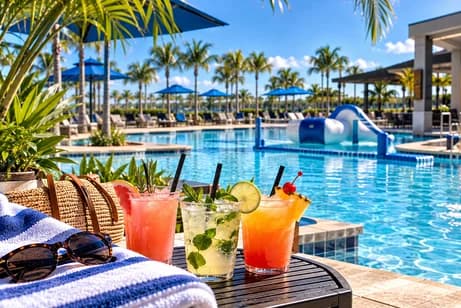 Poolside drinks artwork from the newsletter