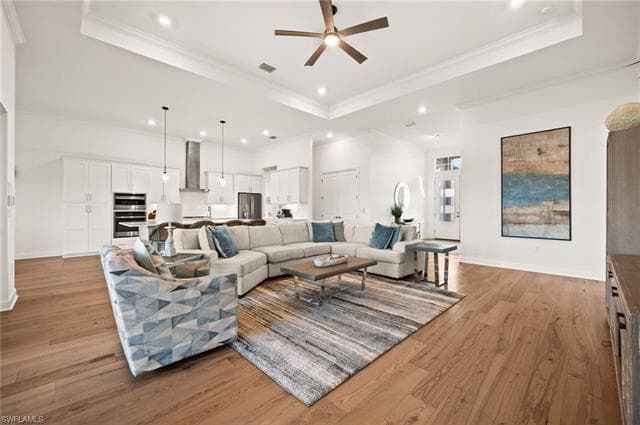 Great room, dining space, and kitchen