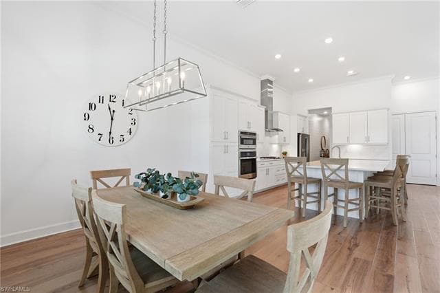 Dining room and open kitchen