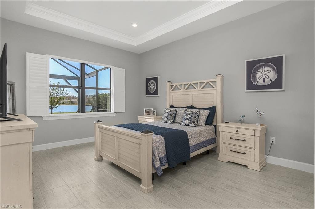 Primary bedroom with lake view