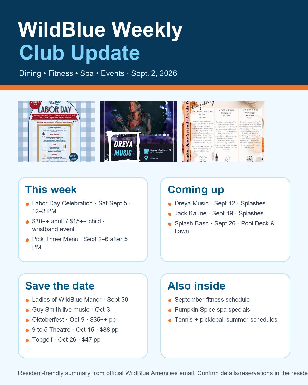 WildBlue Weekly Club Update highlight card