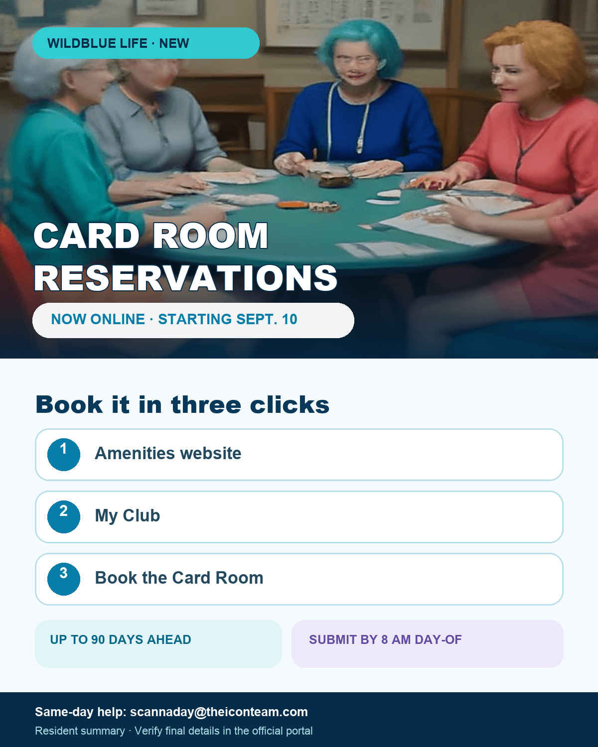 WildBlue resident update card